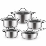 Tri-ply stainless steel pot