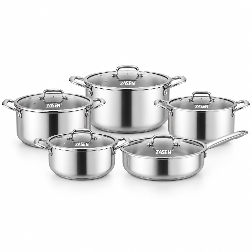 Tri-ply stainless steel pot